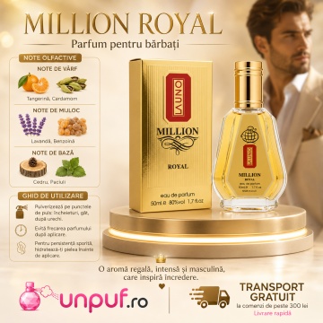 Parfum Arăbesc La Uno Million Royal Fragrance World 50 ml, Apă de Parfum Bărbat, Aromă Lemnos Ambrată Condimentată cu Bergamotă, Cardamom, Mandarină, Frunză de Violetă, Lavandă, Salvie, Benzoin, Cedru, Patchouli și Ambroxan - Img 9
