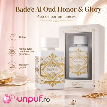 Parfum Arăbesc Lattafa Bade’e Al Oud Honor & Glory 100 ml, Apă de Parfum Unisex, Aromă Oriental Aromatică cu Ananas, Crème Brûlée, Scorțișoară, Piper Negru, Santal și Vanilie - Img 10