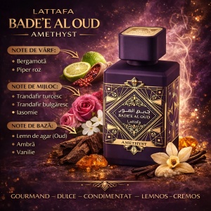 Parfum Arabesc Lattafa Bade'e Al Oud Amethyst, Eau de Parfum 100 ml, Unisex Damă Bărbat, Floral Oriental cu Oud, Trandafir și Ambră - Img 12