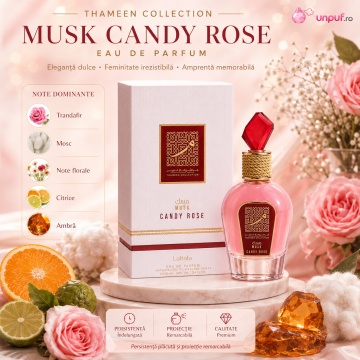Parfum Arăbesc Lattafa Candy Rose 100 ml, Apă de Parfum Damă, Aromă Florală cu Trandafir, Mosc și Ambră - Img 9
