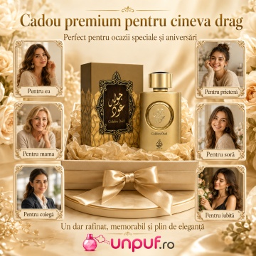 Parfum Arăbesc Lattafa Golden Oud EDP 100 ml Unisex, Inspirat Oud Bouquet, Aromă Lemnoasă cu Oud, Ambră, Vanilie, Caramel, Mosc, Vetiver, Paciuli și Lemn de Santal - Img 7