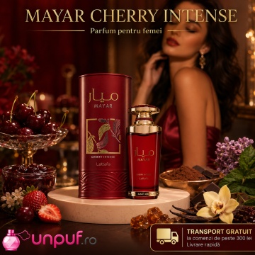 Parfum Arabesc Lattafa Mayar Cherry Intense EDP 100 ml Damă, Aromă Dulce Intensă cu Cireșe, Căpșuni, Cacao, Vanilie - Img 9