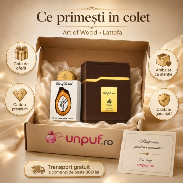 Parfum Arăbesc Lattafa Pride Art Of Wood 100 ml, Apă de Parfum Damă, Aromă Fresh Lemnoasă cu Grapefruit, Bergamotă, Cedru, Vetiver, Vanilie și Mușchi de Stejar - Img 4