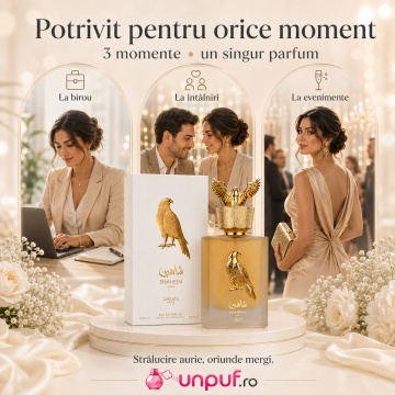 Parfum Arăbesc Lattafa Pride Shaheen Gold 100 ml, Apă de Parfum Unisex, Aromă Oriental Fresh Fructată cu Grapefruit, Lavandă, Ananas, Vanilie și Patchouli - Img 6
