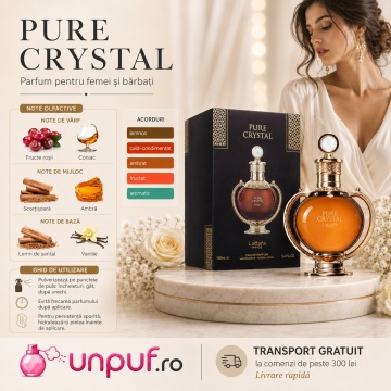Parfum Arăbesc Lattafa Pure Crystal 100 ml, Apă de Parfum Unisex, Aromă Caldă Lemnoasă cu Grapefruit, Fructe de Pădure, Lichior, Ghimbir, Ambră și Vanilie - Img 5