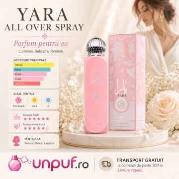 Parfum Arăbesc Lattafa Yara All Over Spray 150 ml, Spray Parfumat Damă pentru Corp și Păr, Aromă Fresh Florală cu Heliotrop, Orhidee, Mandarină, Mosc, Santal, Vanilie și Fructe Tropicale - Img 8