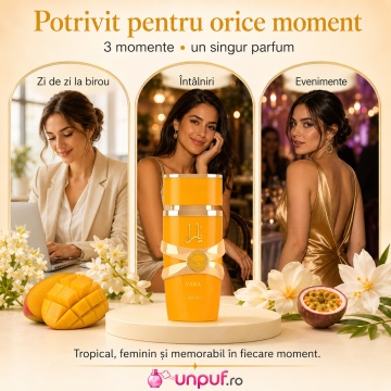 Parfum Arabesc Lattafa Yara Tous EDP 100 ml Damă, Floral Fructat Tropical, Mango, Cocos, Iasomie, Vanilie și Mosc - Img 8