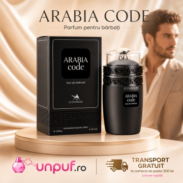 Parfum Arăbesc Le Chameau Arabia Code EDP 100 ml Bărbați, Inspirat Armani Code, Aromă Oriental Ambrată cu Citrice, Condimente, Șofran, Rășini, Flori Albe, Cedru, Ambră, Mosc și Vanilie - Img 10