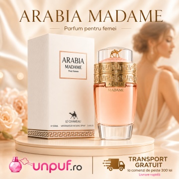 Parfum Arăbesc Le Chameau Arabia Madame EDP 100 ml Damă, Inspirat Coco Mademoiselle, Aromă Oriental Ambrată cu Citrice, Șofran, Flori Albe, Ambră, Mosc, Vanilie și Lemn de Cedru - Img 10