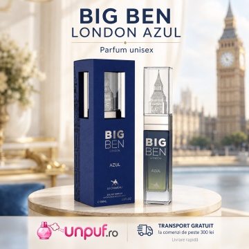 Parfum Arăbesc Le Chameau Big Ben London Azul EDP 85 ml Unisex, Aromă Aromatic Orientală cu Citrice, Condimente, Lavandă, Flori Albe, Cedru, Ambră și Mosc - Img 10