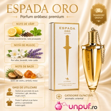 Parfum Arăbesc Le Chameau Espada Oro EDP 100 ml Bărbat, Aromă Aromatic Orientală cu Citrice, Condimente, Flori Albe, Lavandă, Lemn de Cedru, Ambră și Mosc - Img 10
