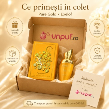 Parfum Arăbesc Milestone Exelof Pure Gold EDP 85 ml Unisex, Inspirat Erba Gold, Aromă Oriental Ambrată cu Portocală Braziliană, Lămâie Siciliană, Bergamotă Calabreză, Ghimbir, Pepene, Pară, Măr Verde, Ambră, Mosc Alb și Vanilie de Madagascar - Img 10