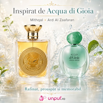 Parfum Arăbesc Mithqal Ard Al Zaafaran 100 ml, Apă de Parfum Unisex Damă și Bărbat, Aromă Oriental Arăbească Inspirată de Acqua di Gioia - Img 8