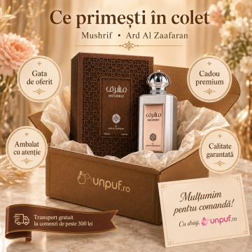 Parfum Arăbesc Mushrif Ard Al Zaafaran 100 ml, Apă de Parfum Unisex, Damă, Bărbat, Aromă Lemnos Orientală, Inspirat Le Male Elixir - Img 4