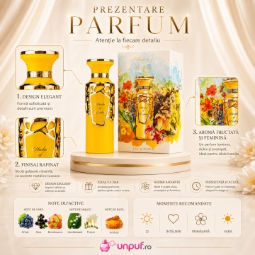 Parfum Arăbesc Nectar Of Ecstasy Fragrance World 100 ml, Apă de Parfum Damă, Aromă Oriental Florală, Fructată și Luminoasă, cu Afine, Fructe de Acai, Frezie, Lăcrămioară, Ambră, Cedru și Note Dulci - Img 3