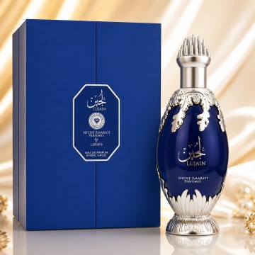 Parfum Arăbesc Niche Emarati Lujain Lattafa EDP 100 ml Unisex, Inspirat This Is Her, Aromă Pudrată Vanilată Floral Lemnoasă cu Piper Roz, Trandafir, Iasomie Sambac, Tuberoză, Santal, Tonka, Vanilie, Labdanum, Șofran și Piele