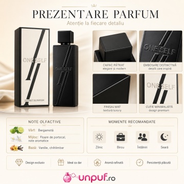 Parfum Arăbesc One Self Fragrance World 100 ml, Extract de Parfum Bărbați, Aromă Lemnos Aromatică cu Bergamotă, Floare de Portocal, Ambră și Vanilie, Inspirat din MYSLF Yves Saint Laurent - Img 3