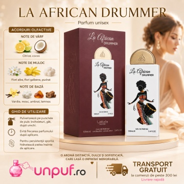 Parfum Arăbesc Original Unisex La African Drummer Lattafa Pride 100 ml, Apă de Parfum, Inspirat de The Only One, Aromă Oriental Aromatică cu Bergamotă, Nucă de Cocos, Iasomie, Floare de Portocal, Ylang Ylang, Ambroxan, Mosc și Vanilie - Img 9