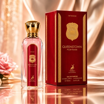 Parfum Arăbesc Queenstown Intense Pour Femme Maison Alhambra EDP 100 ml Damă, Inspirat Q Dolce & Gabbana, Aromă Aromatic Fructată cu Lămâie Siciliană, Iasomie, Portocală, Cireașă Neagră, Heliotrop, Ambră și Note Lemnoase