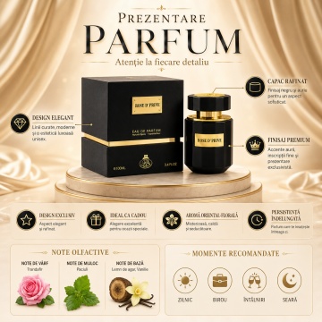Parfum Arăbesc Rose D’ Prive Fragrance World 100 ml, Apă de Parfum Damă, Aromă Floral Trandafir Ambrată cu Litchi, Bergamotă, Trandafir, Bujor, Condimente Moi, Iasomie, Patchouli, Ambră, Mosc și Vanilie - Img 3