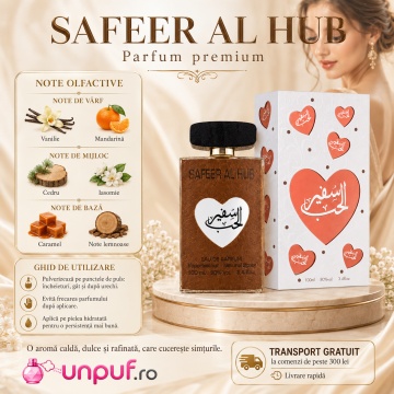 Parfum Arăbesc Safeer Al Hub Ard Al Zaafaran 100 ml, Apă de Parfum Bărbat, Aromă Oriental Florală, Citrice, Mosc și Vanilie, Inspirat Allure Homme Sport - Img 9