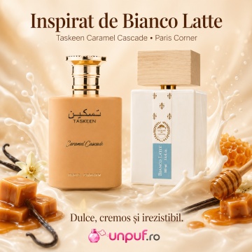Parfum Arăbesc Taskeen Caramel Cascade Paris Corner 100 ml, Apă de Parfum Unisex, Damă și Bărbat, Aromă Floral Fructat Gurmandă, Inspirat Bianco Latte - Img 8
