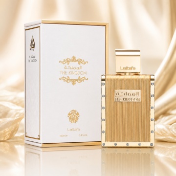 Parfum Arăbesc The Kingdom Men Lattafa EDP 100 ml Bărbat, Inspirat Le Male Elixir Jean Paul Gaultier, Aromă Aromatic Orientală cu Lavandă, Mentă, Salvie, Floare de Portocal, Tutun, Vanilie, Tonka, Labdanum și Rășină Benzoică