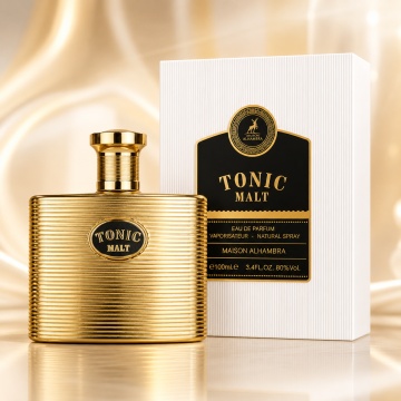 Parfum Arăbesc Tonic Malt Maison Alhambra EDP 100 ml Bărbat, Inspirat Le Male Elixir Jean Paul Gaultier, Aromă Oriental Fougere cu Cardamom, Lavandă, Mentă, Floare de Portocal, Rozmarin, Salvie, Tonka, Cacao și Rășină Benzoică