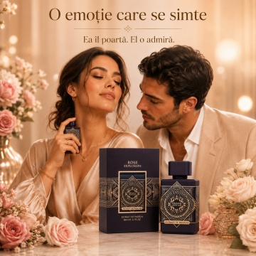 Parfum Arăbesc Unisex Rose Explosion French Avenue 80 ml, Apă de Parfum, Inspirat de Atomic Rose Initio, Aromă Florală Intensă cu Fructe Roșii, Note Verzi, Bergamotă, Flori Albe, Iasomie, Trandafir, Cedru, Mosc și Vanilie - Img 5