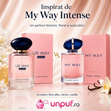 Parfum Arăbesc UR Way Intense Fragrance World 100 ml, Apă de Parfum Damă, Aromă Floral Alb Vanilată cu Portocală Amară, Floare de Portocal, Iasomie, Note Solare, Tuberoză, Vanilie de Madagascar, Lemn de Santal și Mosc - Img 8