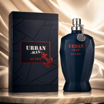 Parfum Arăbesc Urban Man Ultra Fragrance World 90 ml, Apă de Parfum Bărbat, Aromă Aromatic Citrică Modernă cu Grapefruit, Bergamotă, Piper Roz, Lemn de Cedru, Lavandă, Salvie, Ambroxan, Mosc și Vetiver