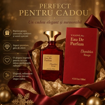 Parfum Arăbesc V.V. Love Chandelier Rouge Eau de Parfum 100 ml, Unisex, Inspirat din Baccarat Rouge 540 - Img 5