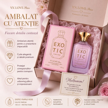 Parfum Arăbesc V.V. Love Exotic PurpleRose Eau de Parfum 100 ml, Damă, Inspirat din Delina Parfums de Marly, Aromă Floral Fructată și Persistentă - Img 5