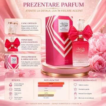 Parfum Ard Al Zaafaran Bint Hooran Rose Passion 100 ml, parfum arăbesc, edp, Damă - Img 3