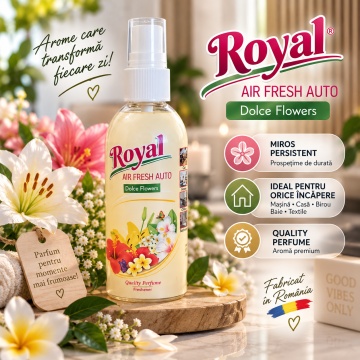Parfum Auto Concentrat Dolce Flowers, Parfum Ambiental pentru Interior Auto si Casa, Aromă Florală, 100 ml - Img 2