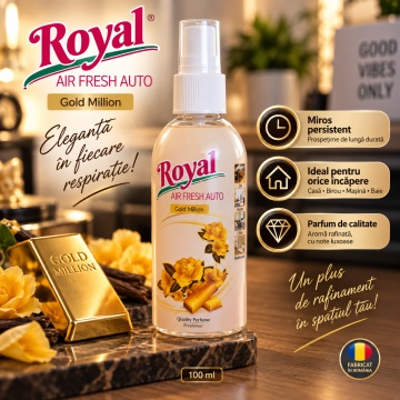 Parfum Auto Concentrat Gold Million, Parfum Ambiental pentru Interior Auto si Casa, Aromă Intensă și Elegantă, 100 ml - Img 2