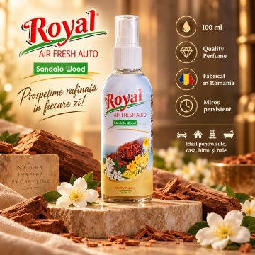 Parfum Auto Concentrat Sandalo Wood, Parfum Ambiental pentru Interior Auto si Casa, Aromă Lemnoasă de Santal, 100 ml