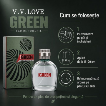 Parfum Bărbat V.V. Love Green Eau de Parfum 30 ml, Inspirat din Creed Green Irish Tweed, Aromă Fresh Verde și Lemnoasă - Img 7