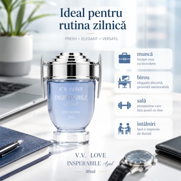 Parfum Bărbat V.V. Love Insuperabile Azul Eau de Toilette 30 ml, Inspirat din Invictus Aqua Rabanne, Aromă Fresh Marină și Acvatică - Img 5