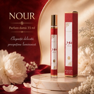 Parfum Damă Arăbesc Nour 35 ml V.V. Love, Apă de Toaletă, Inspirat de Ameerat Al Arab Asdaaf, Aromă Citrică Florală cu Bergamotă, Mosc Alb, Aloe Vera, Iasomie, Note Lemnoase și Oud - Img 7