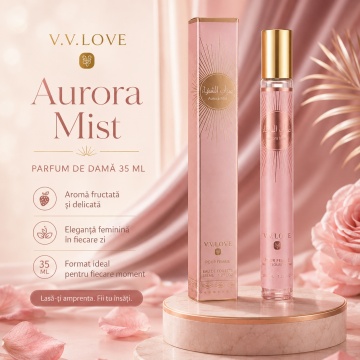 Parfum Damă Aurora Mist 35 ml V.V. Love, Apă de Toaletă, Inspirat de Valentino Donna Born In Roma Coral Fantasy, Aromă Fructat Florală cu Kiwi, Portocală, Trandafir, Iasomie, Mosc, Ambrette și Cedru - Img 7