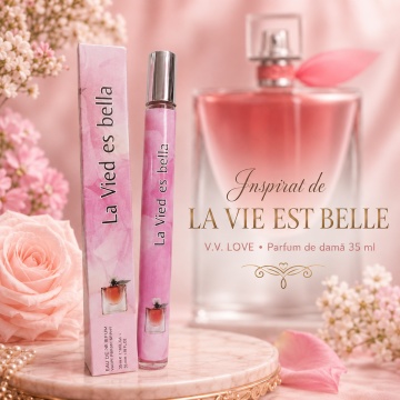 Parfum Damă La Vied Es Bella 35 ml V.V. Love, Apă de Parfum, Inspirat de La Vie Est Belle Intensément Lancôme, Aromă Dulce Florală cu Zmeură, Iris, Vanilie, Iasomie, Benzoin și Paciuli - Img 6