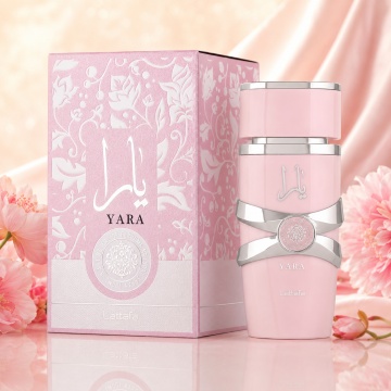 Parfum damă Lattafa Yara, Eau de Parfum 100 ml, aromă dulce florală, vanilie, fructe tropicale, orhidee, mosc, ambră și lemn de santal