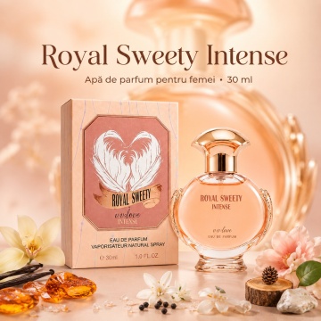 Parfum Damă V.V. Love Royal Sweety Intense Eau de Parfum 30 ml, Inspirat din Olympéa Intense Rabanne, Aromă Ambrată, Vanilată și Elegantă