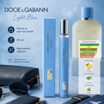 Parfum Dooe & Gabann Light Blue 35 ml, Apă de Parfum Bărbat, Aromă Proaspătă Citrică, Aromatică și Lemnoasă, Format Compact, Note de Lămâie, Rozmarin și Paciuli - Img 4