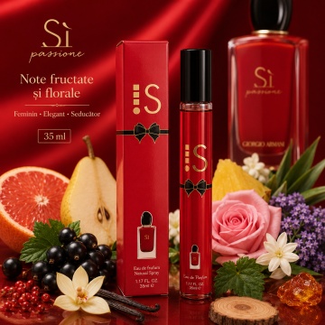 Parfum IS 35 ml, Apă de Parfum Damă, Aromă Fructată Florală, Dulce și Vanilată, Format Compact, Note de Pară, Coacăze Negre, Piper Roz, Grapefruit, Ananas, Trandafir, Iasomie, Vanilie, Cedru, Paciuli și Lemn Ambrat - Img 3