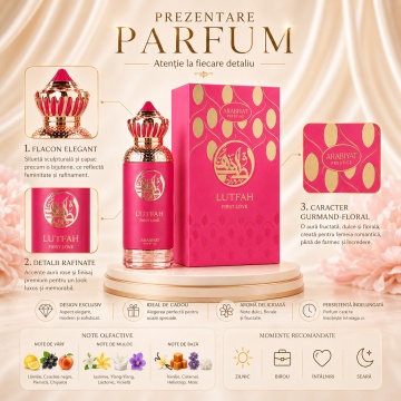Parfum Lutfah First Love Eau de Parfum 80ml, tip arăbesc, Damă - Img 3