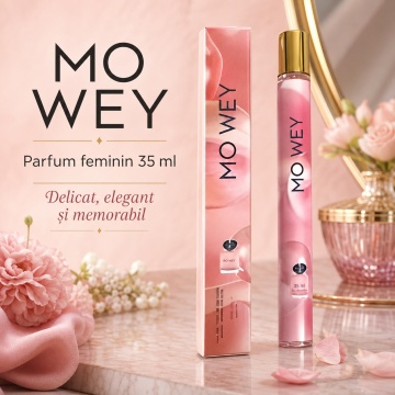 Parfum Mo Wey 35 ml, Apă de Parfum Damă, Aromă Florală Lemnoasă Fresh și Elegantă, Format Compact, Note de Bergamotă, Floare de Portocal, Tuberoză, Iasomie, Vanilie, Mosc Alb și Cedru - Img 2