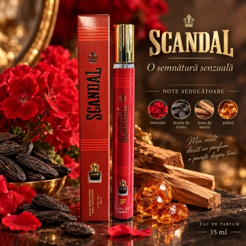 Parfum pentru barbati Scandal V.V. Love, Apa de Parfum, 35 ml, aroma aromatica vanilata lemnoasa, nucsoara, boabe de tonka si lemn de santal - Img 6