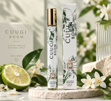 Parfum pentru femei Cuugi Boom V.V. Love, 35 ml, aroma florala verde aromatica, galbanum, coacaze, bergamota, lamaie, caprifoi, tuberoza, iasomie, lacramioare, frezie, mosc si lemn de santal - Img 5